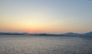 aegean sea sunset from virgin voyages ship